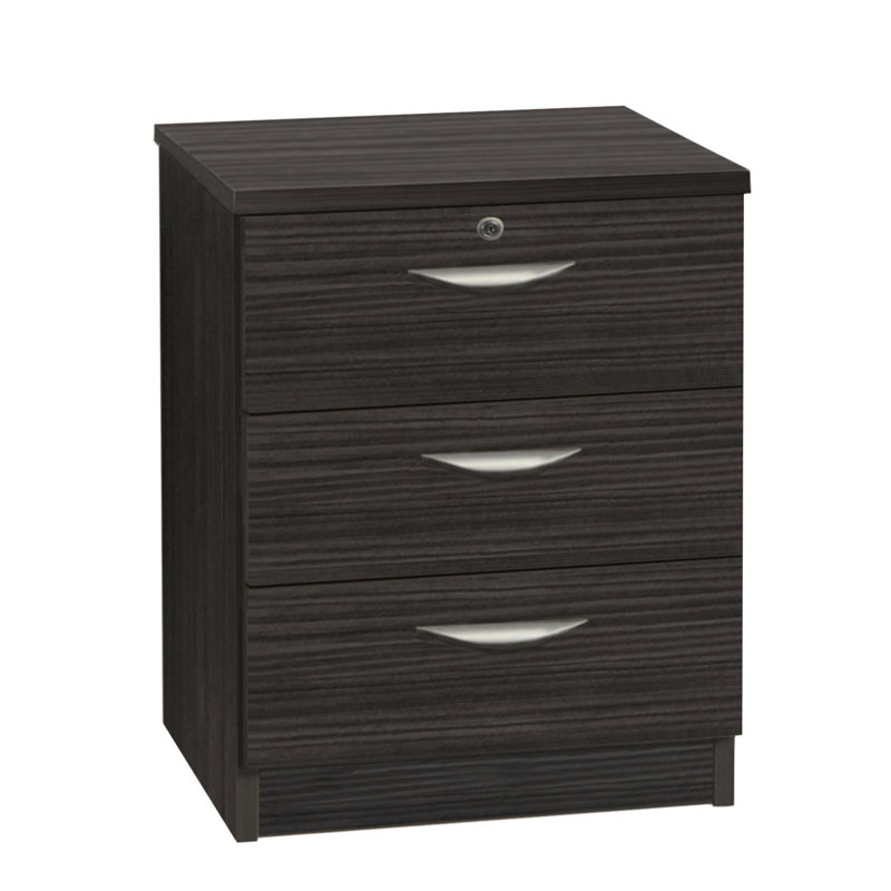 Brendella 3 -Drawer Storage Cabinet, Black Havana