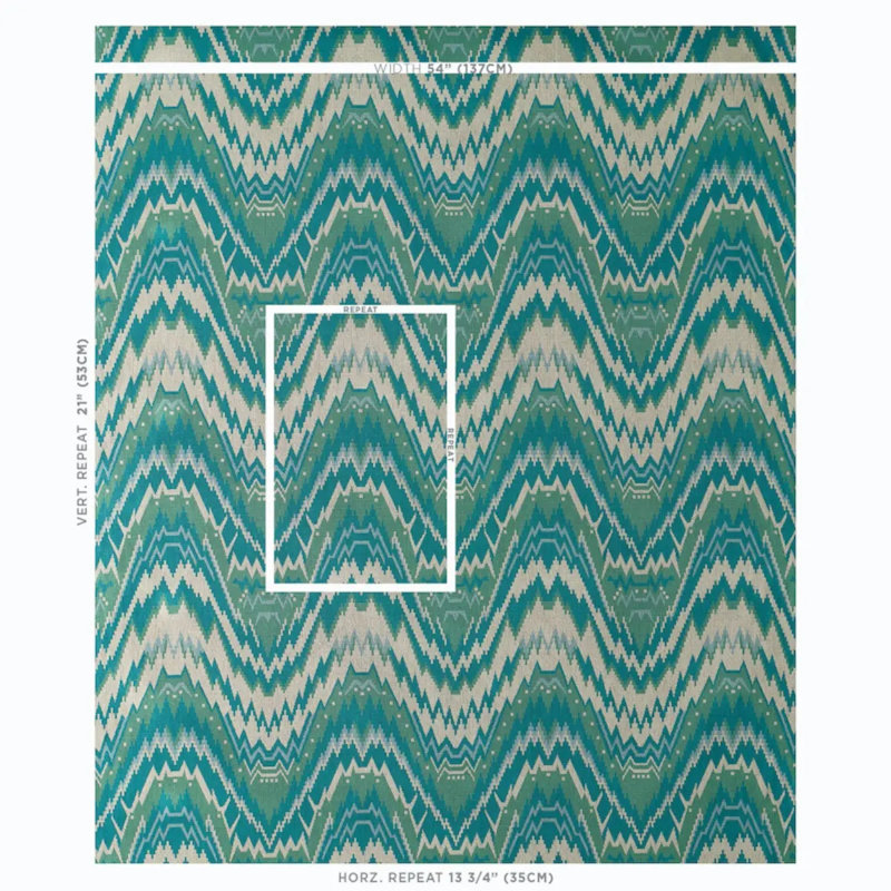 Tauride Épinglé Fabric, Blue/ Medium Blue/ Green