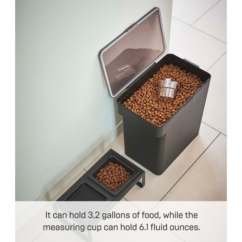 Large Black Airtight Plastic Pet Food Container