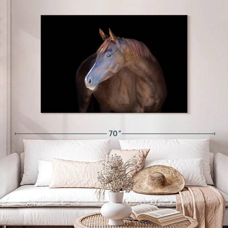 Dark Brown Horse, 34" H x 51" W