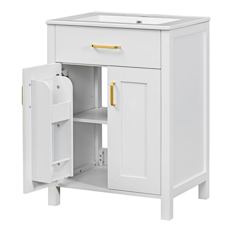 Ensemble de meuble-lavabo avec lavabo en céramique