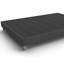 Structure de lit grand format, assemblage facile sans outils, housse en tissu gris foncé, tissu d'ameublement rapide avec faux-pieds modernes de 6 po, pieds, processus d'installation simple