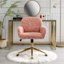 Chaise de bureau de style Mid-Century avec siège rembourré, revêtement en cuir, pivotant et roulant pour plus de confort et de style-2108429523