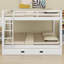 Lit superposé en bois durable avec échelle de sécurité et lit gigogne-129390998