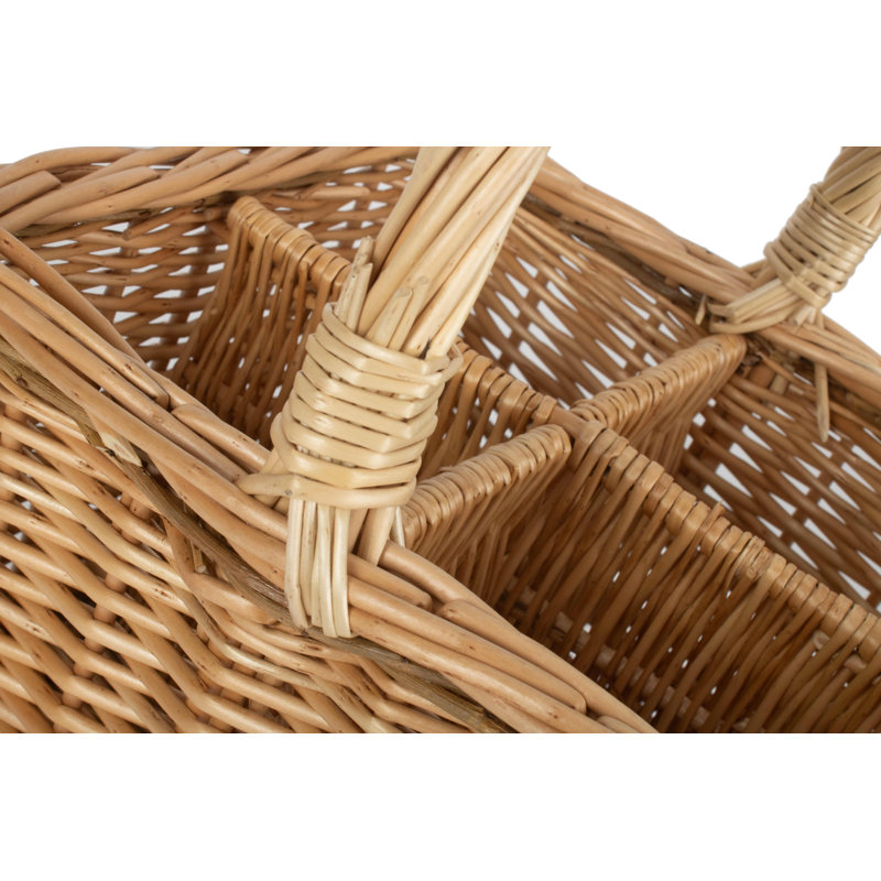 Wicker 4 Bottle Drinks Carrier Basket