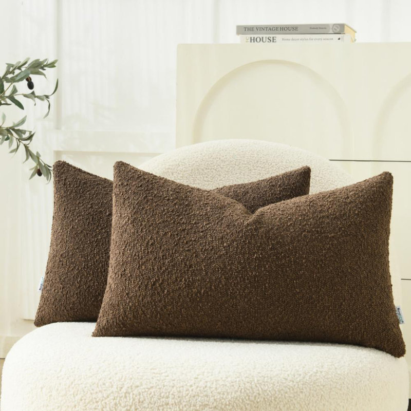 Housses de coussin texturées, Marron foncé, Rectangle 12"H x 20"W