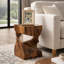 Table de bout et table d'appoint fabriquées à la main en bois massif, table d'appoint en bois naturel pour le salon, la chambre à coucher ou le bureau, petite table de bout, 18 po