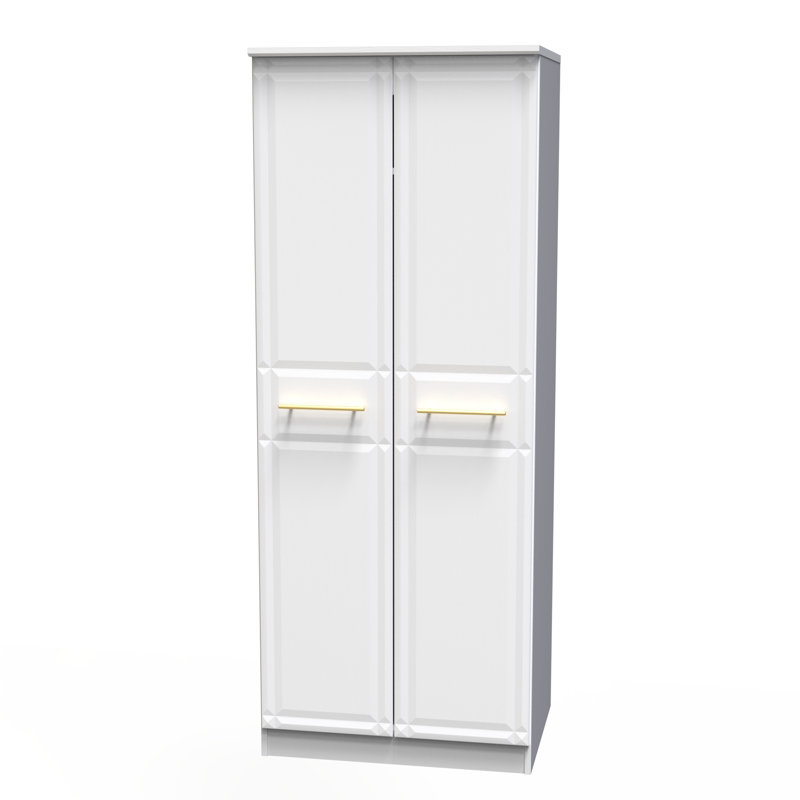 Fully Assembled 2 Door Wardrobe, White Ash