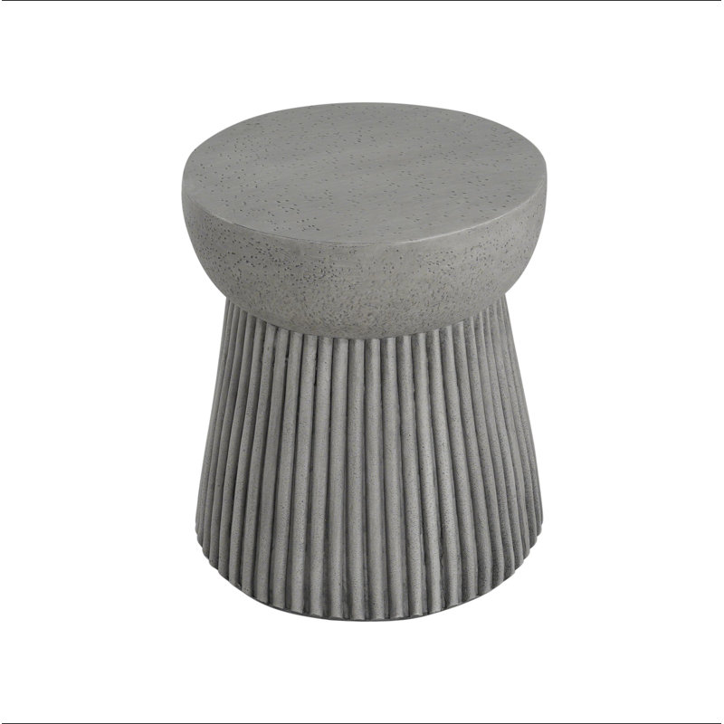 Outdoor Lightweight Concrete Side Table, Gray