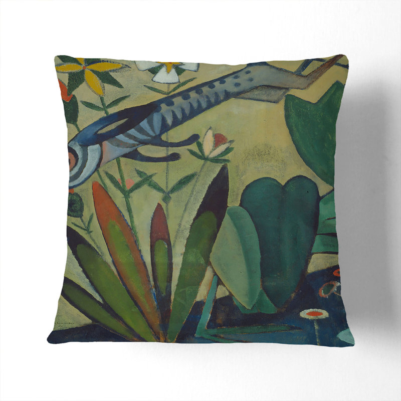 Leap Of The Rabbit Square Throw Cushion, 40cm H x 40cm W x 15cm D, Stone
