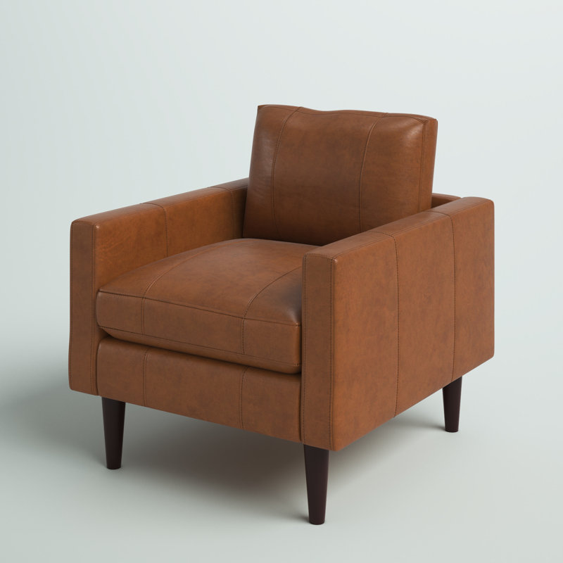 Viveros Leather Chair, Rust Genuine Leather