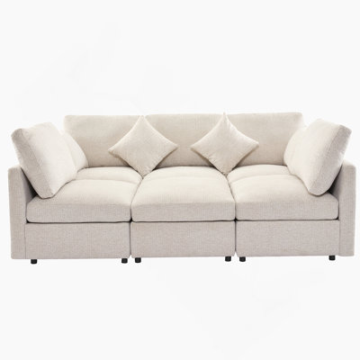 Multifunctional Modular Sectional Sofa With Movable Ottoman And USB Ports, Ideal For Flexible Living Room Arrangements And Comfortable Relaxation