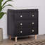 Lit de bébé Lolly, commode 3 tiroirs et 6 tiroirs, noir et naturel délavé