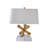 Square Geometric Accent Table Lamp in Gold