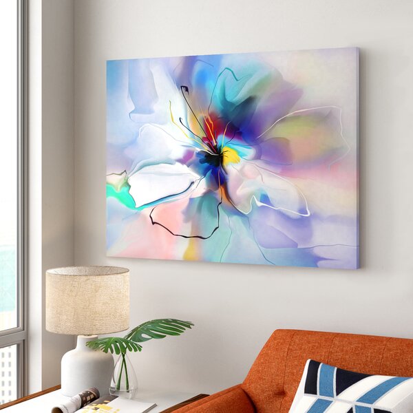 Wade Logan® Abstract Creative Blue Flower On Canvas Print & Reviews ...