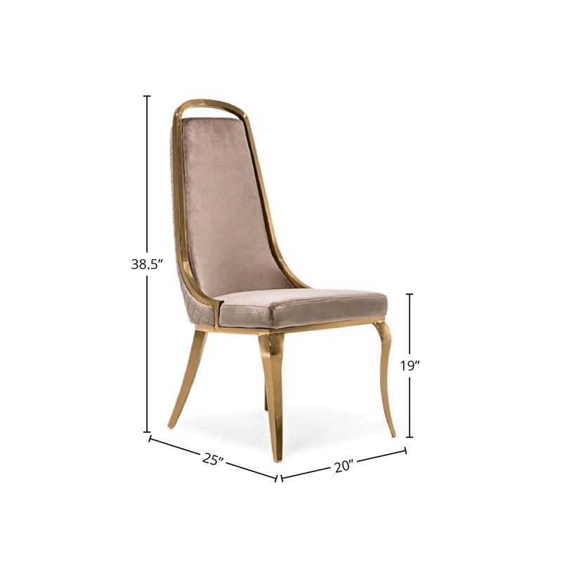 Fauteuil d'appoint en velours, Taupe, Doré