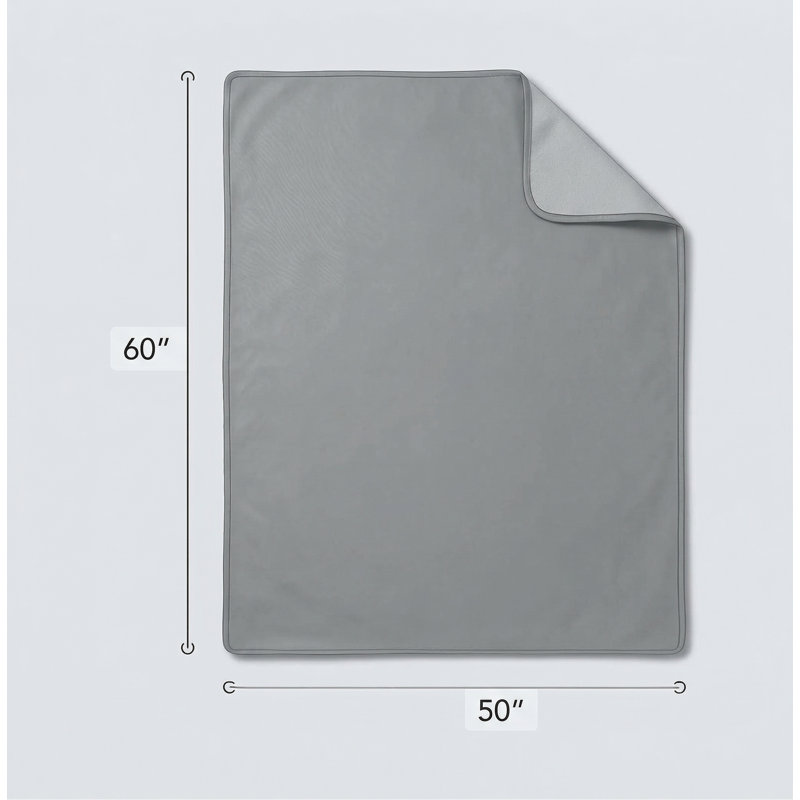 Couverture imperméable pour lits, canapés et canapés. Couverture douce et résistante aux liquides pour chiens, chiots et chats. Protecteur réversible en molleton Sherpa. Couleur: gris. Dimensions: 50 x 60 pouces.