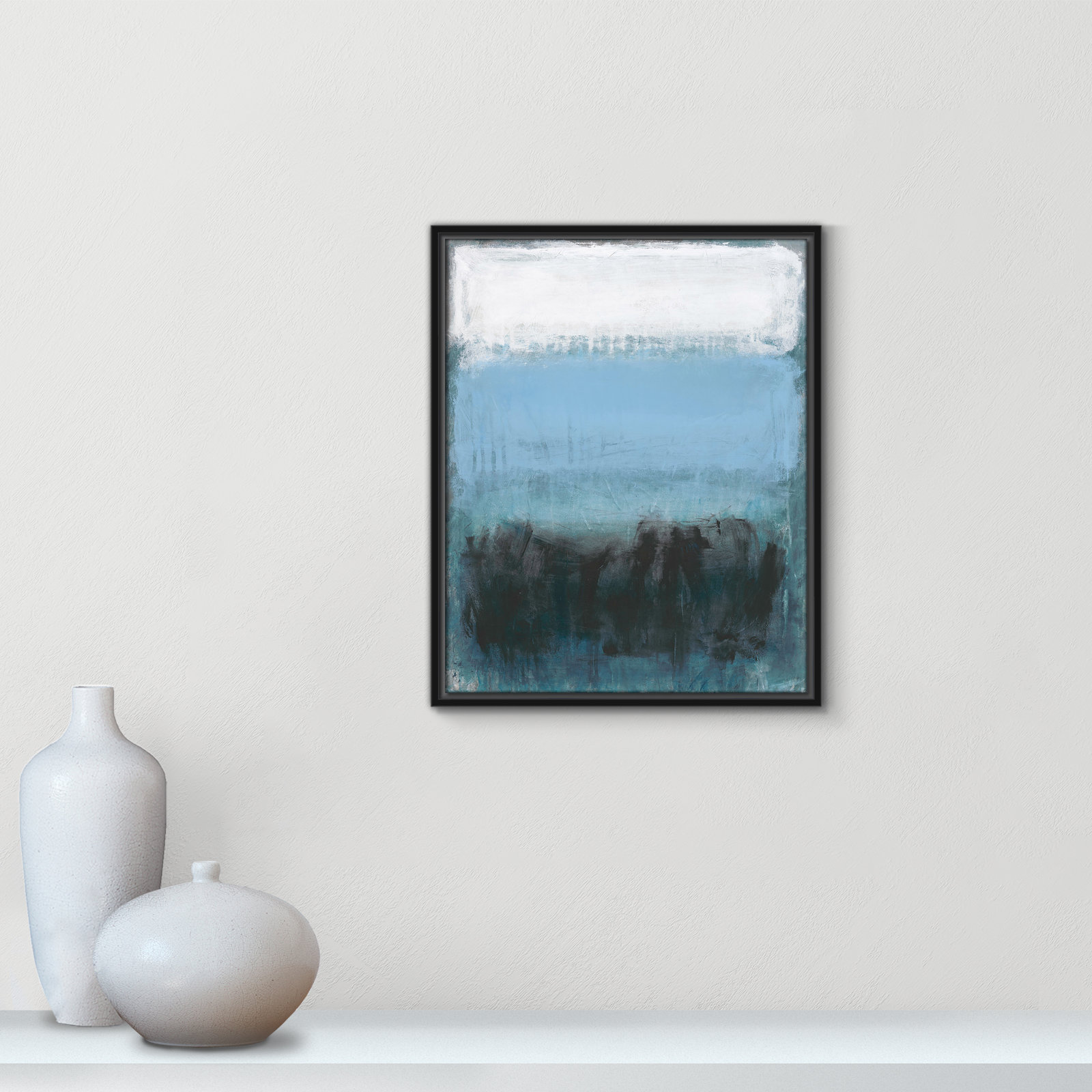 Coastal Nightfall by Filippo Ioco - Print, Black Framed Canvas, No Mat, 21.5" H x 17.5" W x 2" D