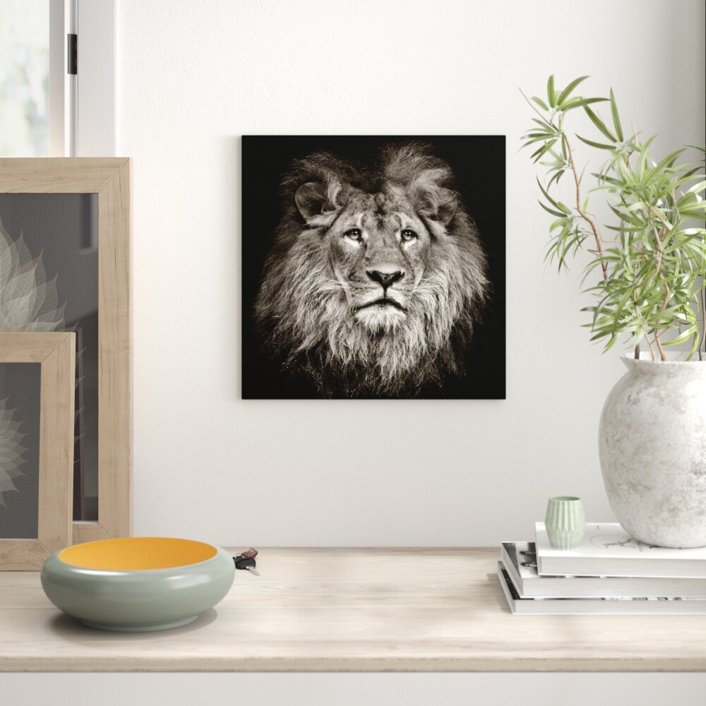 Glasbild Lion Head