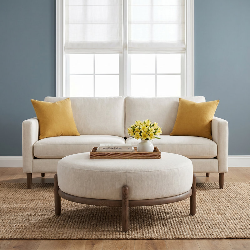 Marceline Upholstered Ottoman, Dark Brown