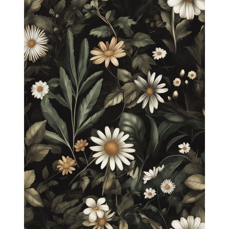 Rouleau de papier peint marguerite foncée Gurkirat