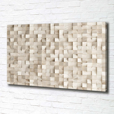 Wooden Cubes - Wrapped Canvas Print