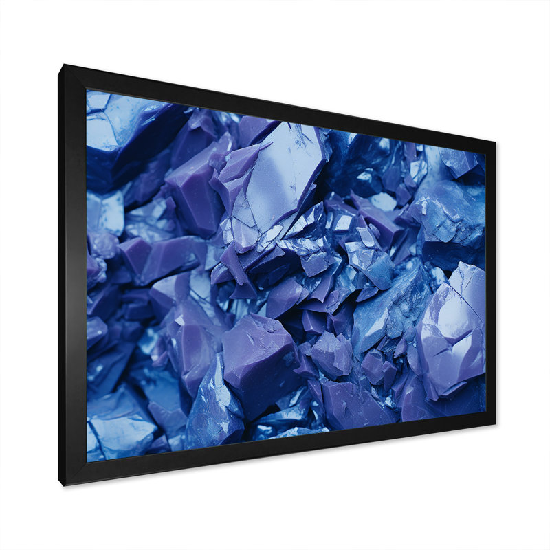 Abstrait géométrique mauve I, art mural géométrique, Cadre d'angle fermé noir, H 12 po x l 20 po x P 1 po