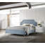 Grand lit, velours bleu clair