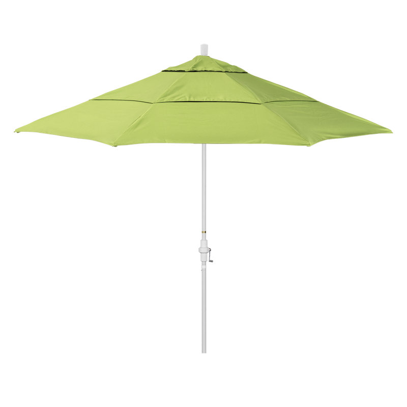 Parasol de marché Broadmeade octogonal Sunbrella, Toile Sunbrella® perroquet, Blanc mat