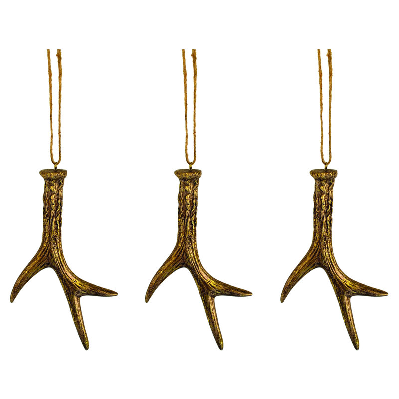 Ornement en résine antler, Or antique