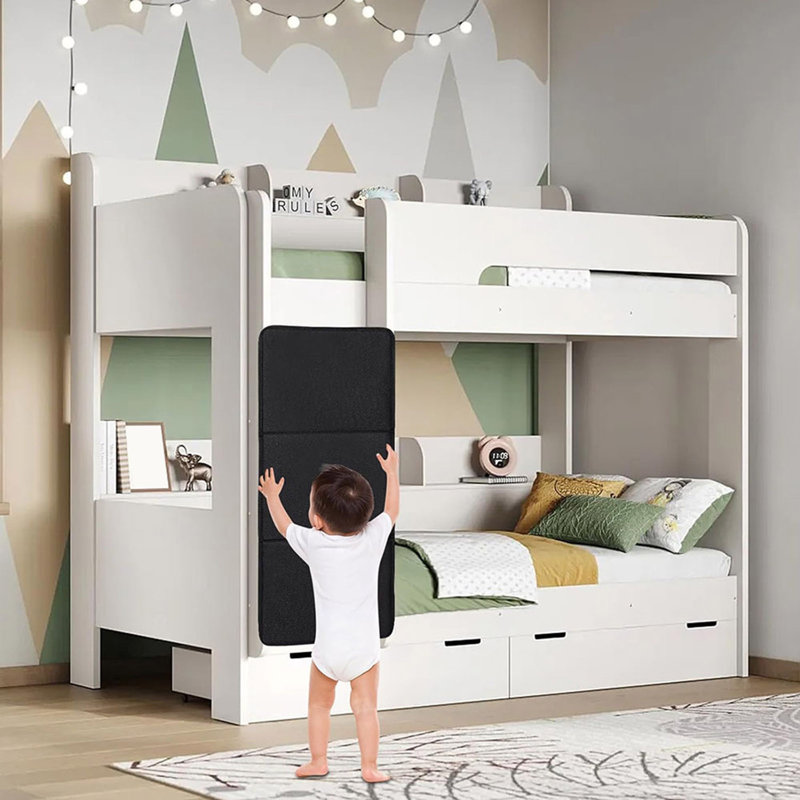 Housse pour lit superposé avec 6 boucles de sécurité pour enfants qui empêchent le verrouillage de l'échelle de lit, Gris