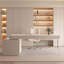 Bureau blanc moderne et simple avec tiroirs-1004768554-1004768555