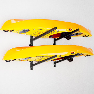 2 pcs Kayak Storage Rack,Wall Mount Kayak Holder with 176LBS Load Capacity,Adjustable Heavy Duty Carbon Steel Kayak Metal Shelf Hanger for Garage,Indoor & Outdoor,Fits Canoes,Paddle Boards,Surfboards