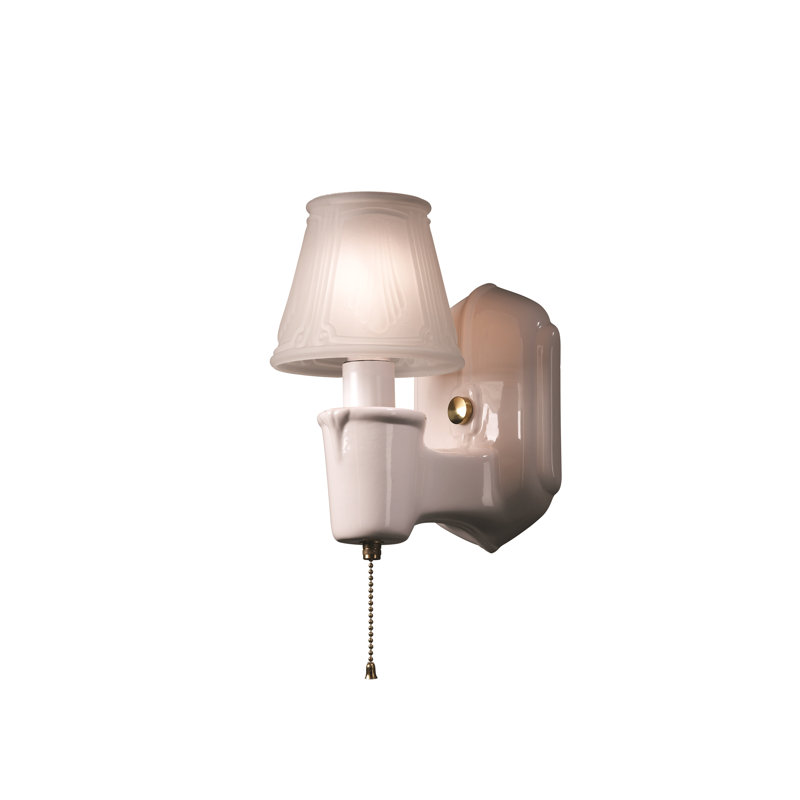 Applique murale à bras 1 lumière Arvine, Blanc mat, Nickel