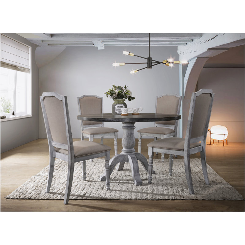 Iris Round Pedestal Wood Dining Table