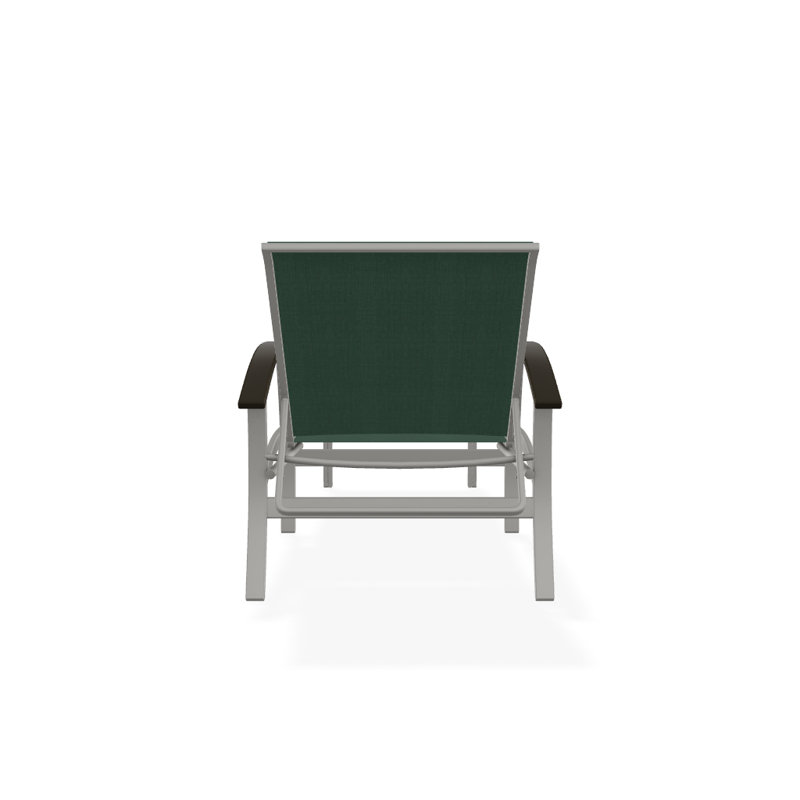 Askar Outdoor Rust-Resistant Metal Chaise Lounge, Textured Snow, Forest Forest Green 22D Sunbrella®, Beachwood P40