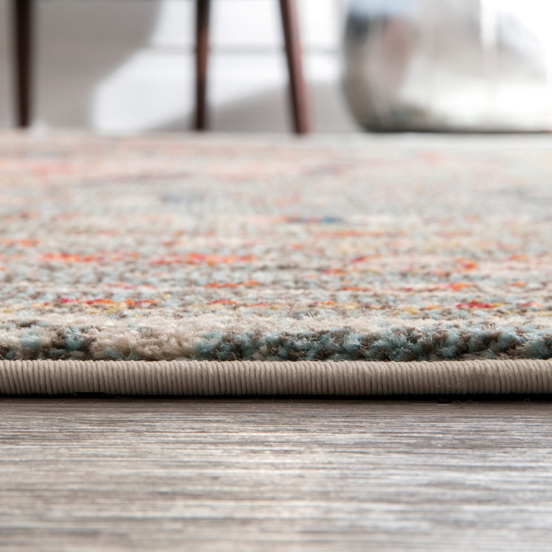 Tapis performance persan gris délavé tissé à la machine Chiasson, Rectangle 4 pi x 6 pi