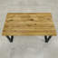 Isaias Oak Solid Wood Top Metal Base Dining Table-2100816758-2100816755