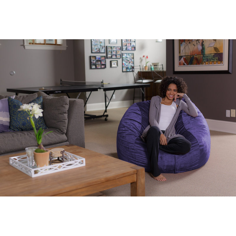 Fauteuil à billes - Fauteuil à billes rond rembourré de mousse déchiquetée de 4 pi - Fauteuil à billes rembourré en mousse à mémoire de forme moelleuse et ultra douce avec housse en microsuède - Mobilier et accessoires rembourrés de mousse remb
