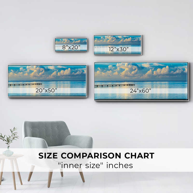 Sunrise Dock- Framed Canvas, 8" H x 20" W
