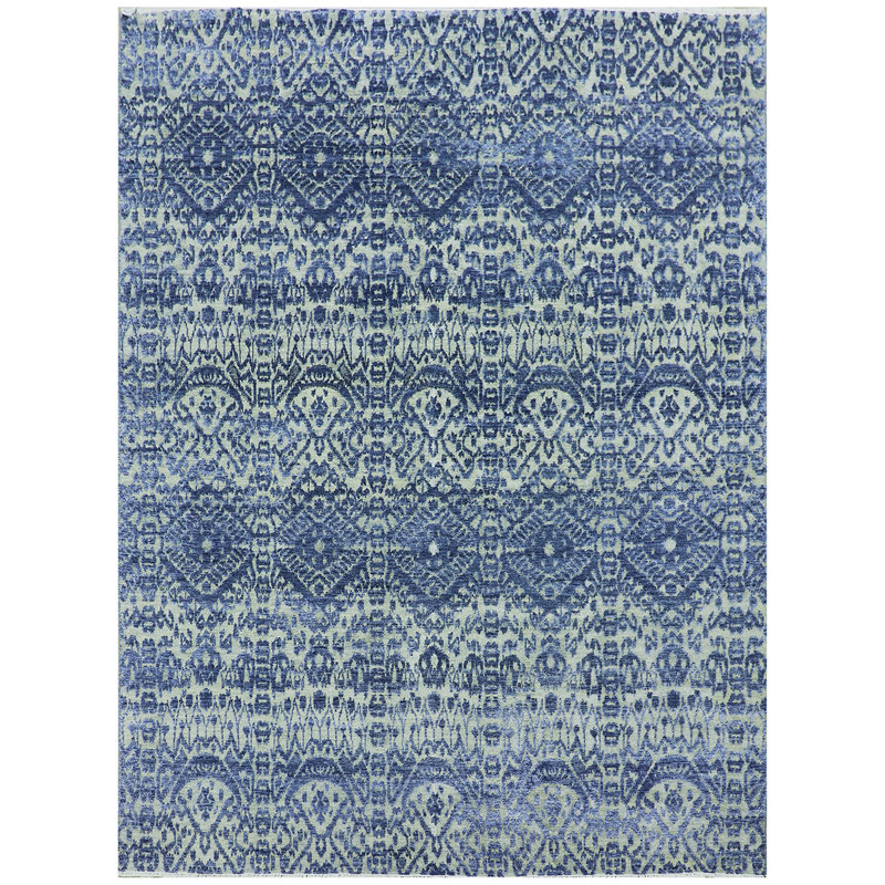 IKVLDC126SIBL Ikat Area Rug in Blue, Rectangle 6' x 9'