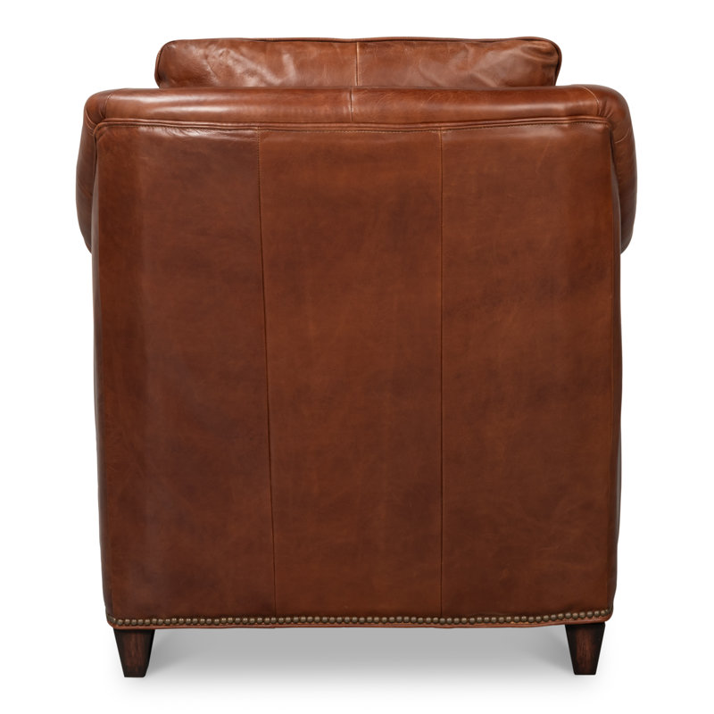 Vandike Club Chair, Newark Brown Leather