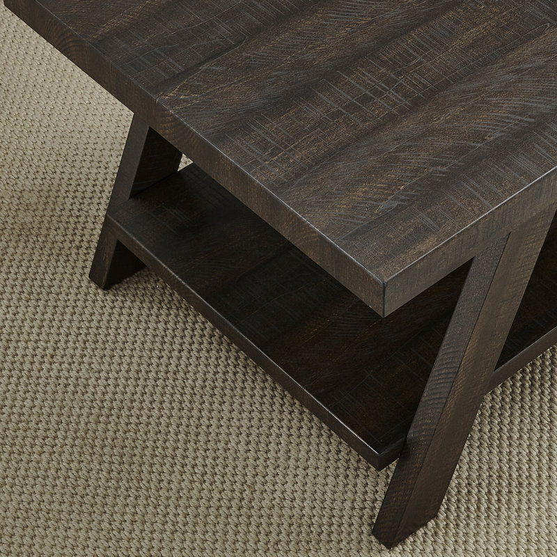 Contemporary Wooden Shelf Side Table, Brown