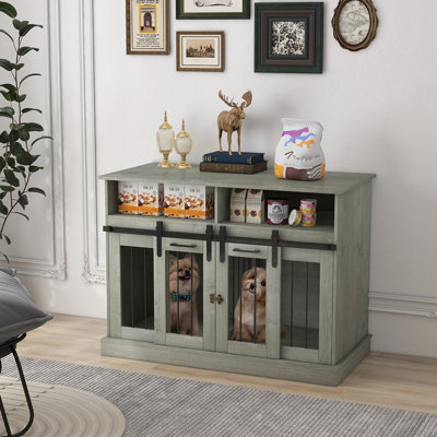 Mobilier pour cage de chien pour grands chiens ou chenil double pour petits chiens avec tablettes