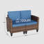 Ensemble de conversation en osier pour 4 personnes avec foyer et table d'appoint Kisner-103896397