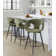 Curva 25" Fixed-Height Counter Stool With Tapered Metal Legs And Round Footrest - Set Of 2