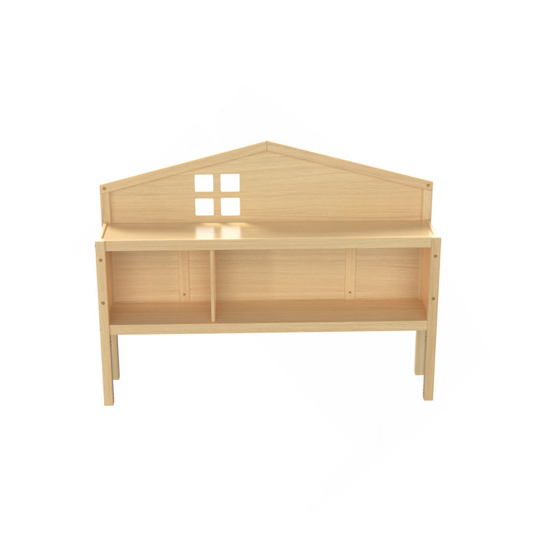 Tête de lit armoire de rangement pour lit double Montessori, Naturel