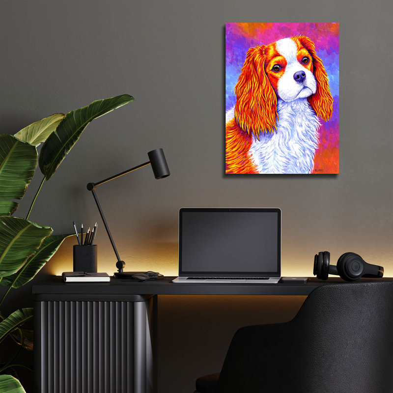 «Cavalier King Charles Spaniel» par Rebecca Wang Art, H 16 pi x l 12 pi