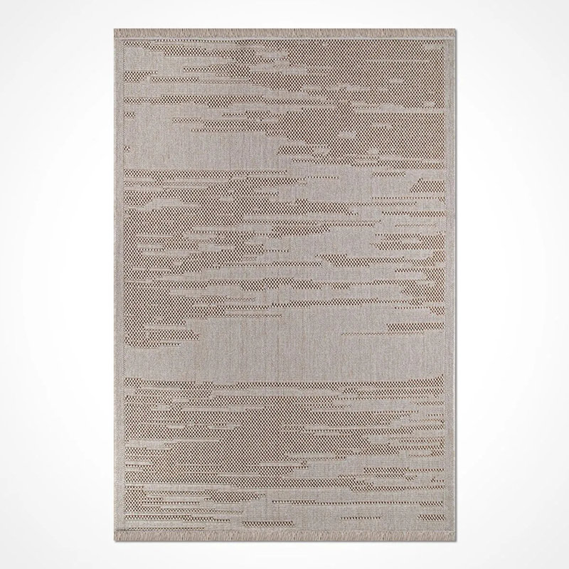 Tapis en polypropylène beige antidérapant Strake résistant aux taches et facile à nettoyer, 5 pi x 7,5 pi