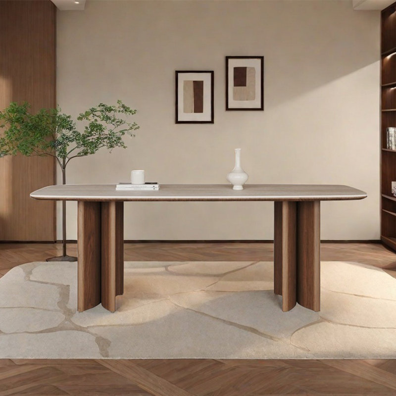 Table de salle à manger rectangulaire haut de gamme French French, H 29,5 po x L 78,7 po x l 35,4 po